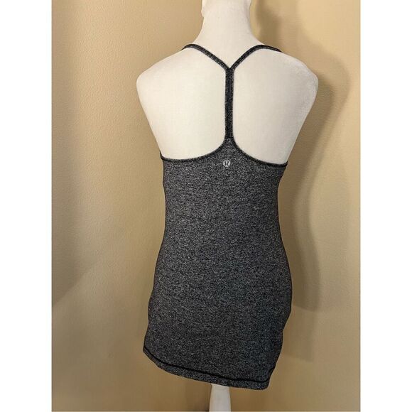 Lululemon Heathered Black Power Pose Athletic Tank Top Size 6 - Picture 2 of 7